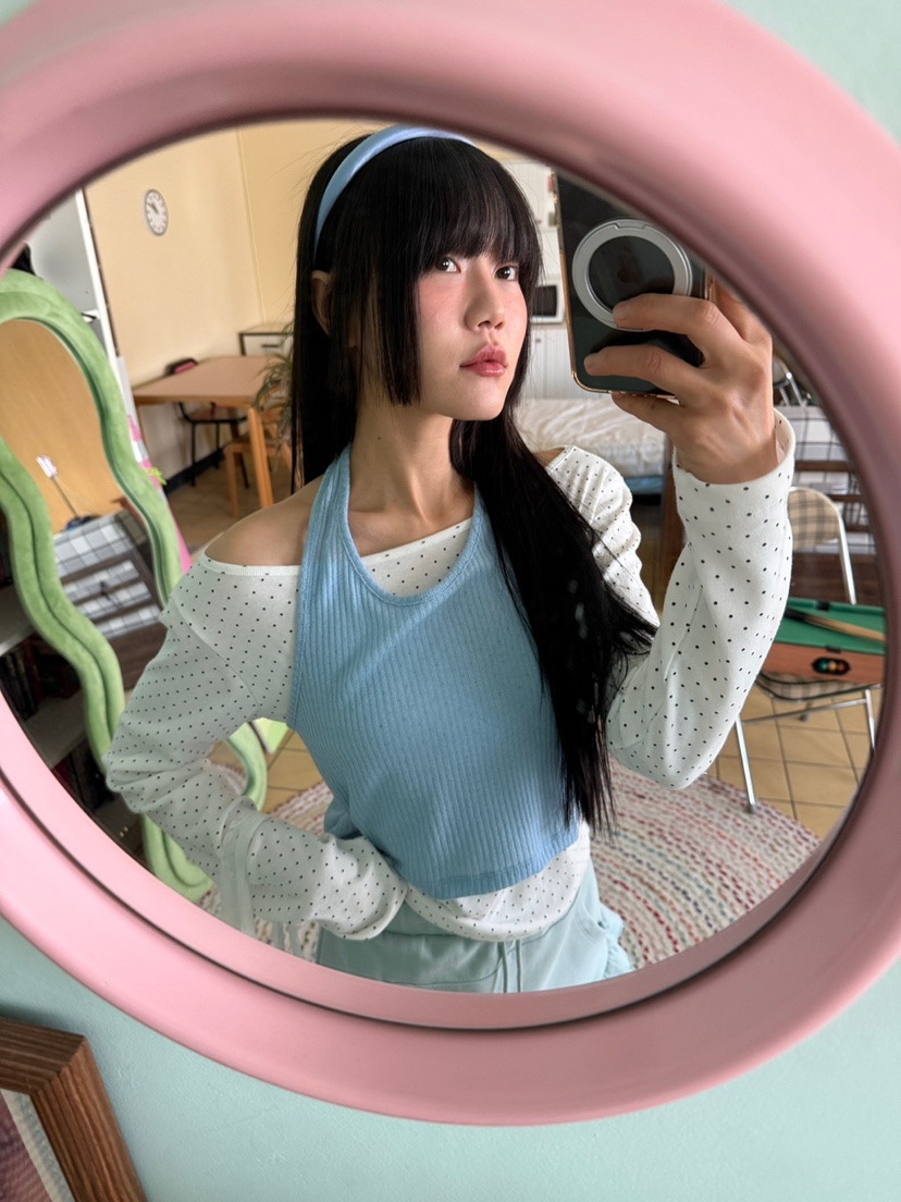 MORE THAN-P韓國代購女士新款時尚休閑長袖T恤假兩件春款MORE THAN長袖T恤