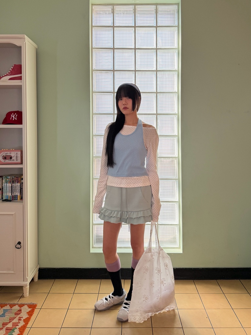 MORE THAN-P韓國代購女士新款時尚休閑長袖T恤假兩件春款MORE THAN長袖T恤