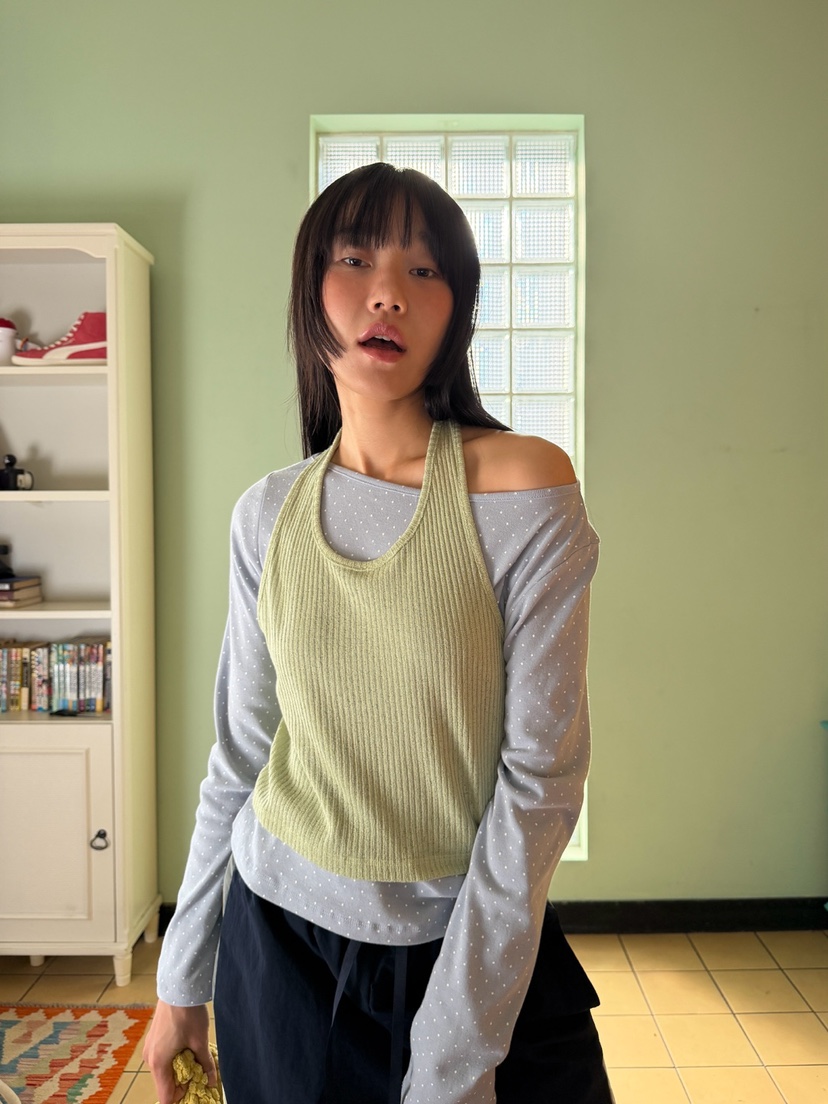 MORE THAN-P韓國代購女士新款時尚休閑長袖T恤假兩件春款MORE THAN長袖T恤