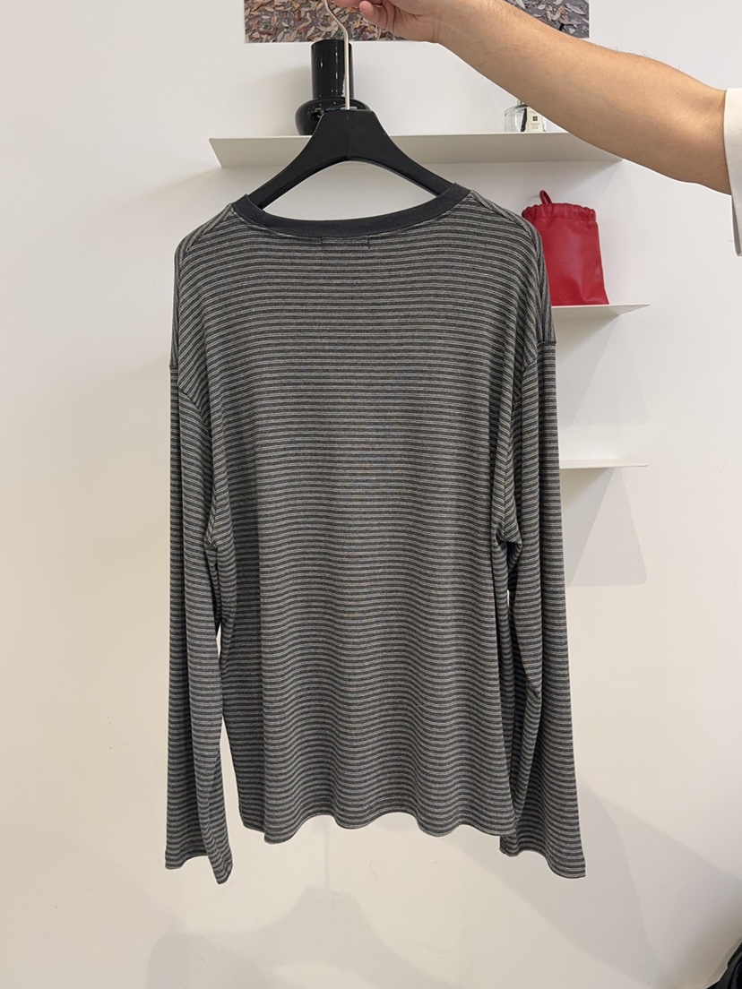 OSOO韓國直郵㊣女裝新品推薦休閑26春夏人氣長袖T恤春款條紋OSOO長袖T恤