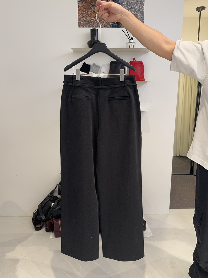 OSOO韓國直郵㊣女裝新款推薦時尚熱賣休閑褲含腰繩系腰帶春款OSOO休閑褲