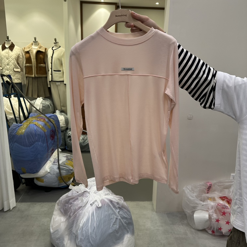 URBANSTORY/REMAKING東大門直郵㊣女士新款熱賣長袖T恤天絲春款Remaking/URBANSTORY長袖T恤圖色2