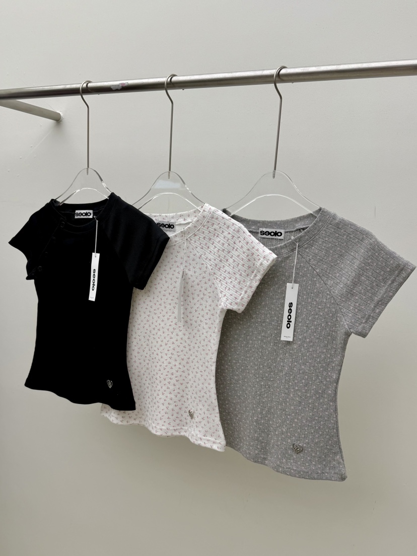 SEOLO東大門直郵㊣女士新款休閑人氣26春夏熱賣時尚T恤紐扣Seolo seoulT恤