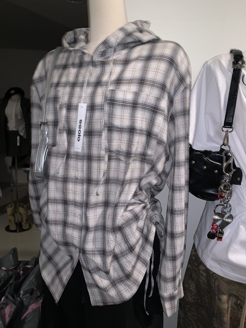 SEOLO㊣東大門實拍女士新款職業休閑人氣時尚襯衫蕾絲衫連帽衫Seolo seoul襯衫/蕾絲衫