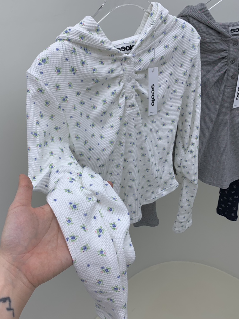 SEOLO㊣東大門代購女士新品職業人氣26春夏熱賣衛衣連帽衫花朵Seolo seoul衛衣