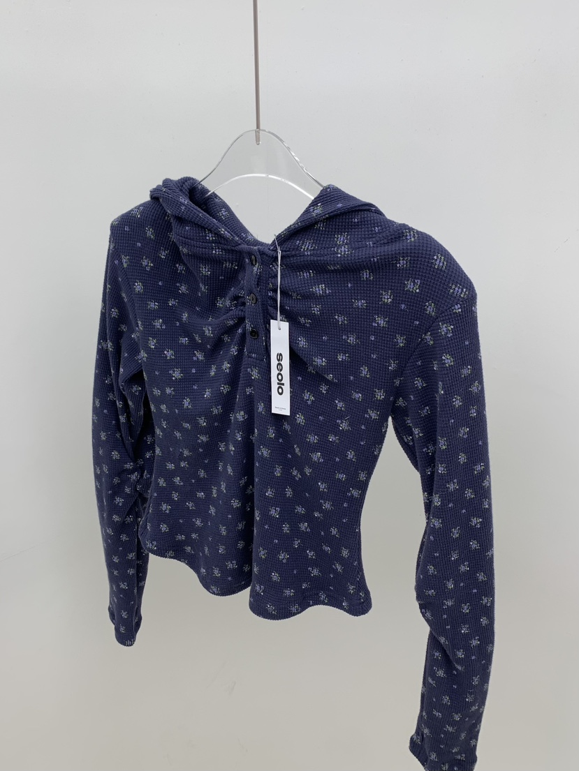 SEOLO㊣東大門代購女士新品職業人氣26春夏熱賣衛衣連帽衫花朵Seolo seoul衛衣圖色3