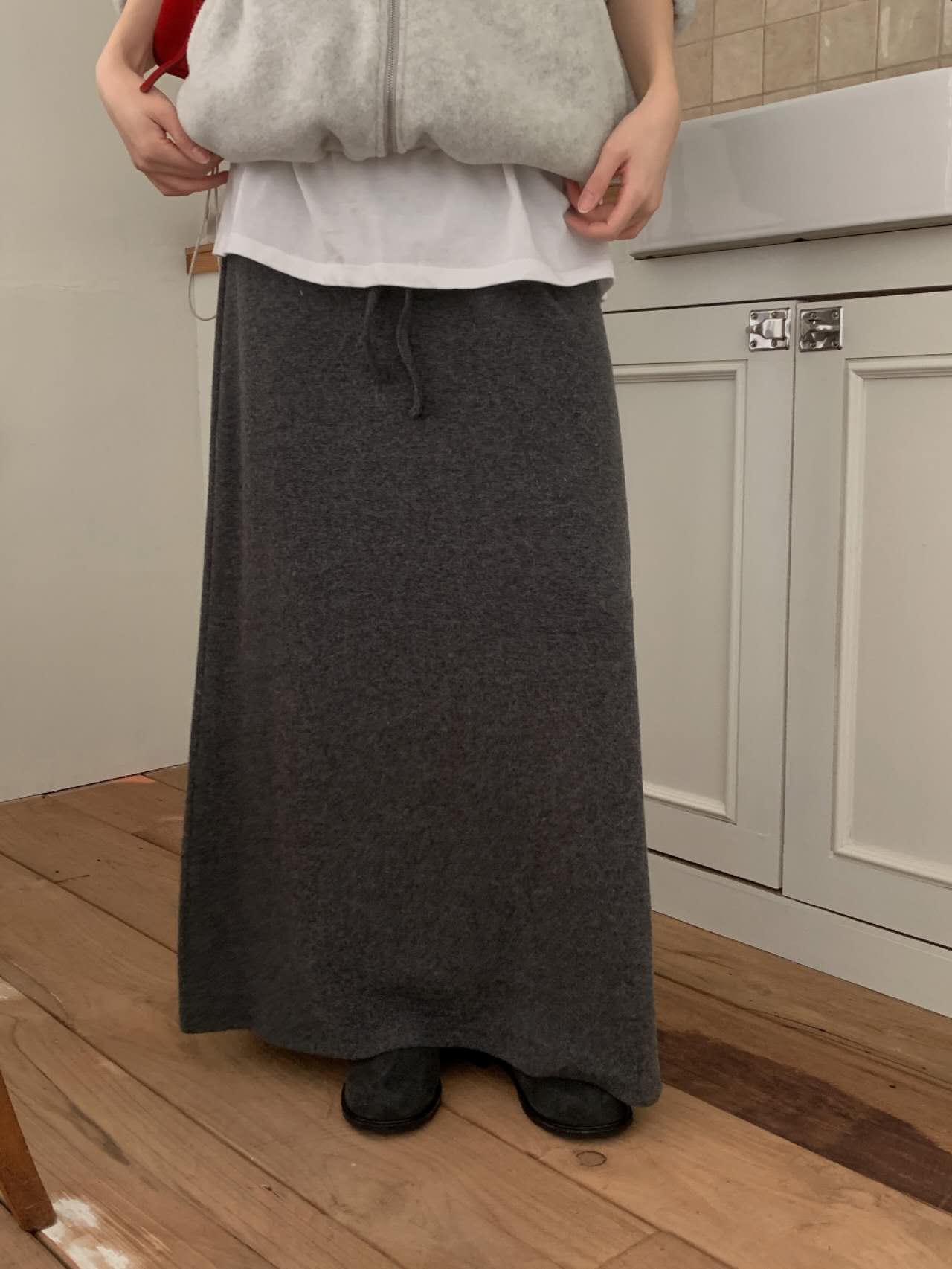 FIKA㊣東大門實拍女裝新品26春夏時尚熱賣休閑推薦人氣長裙TAHITI/LONER長裙圖色1木炭色