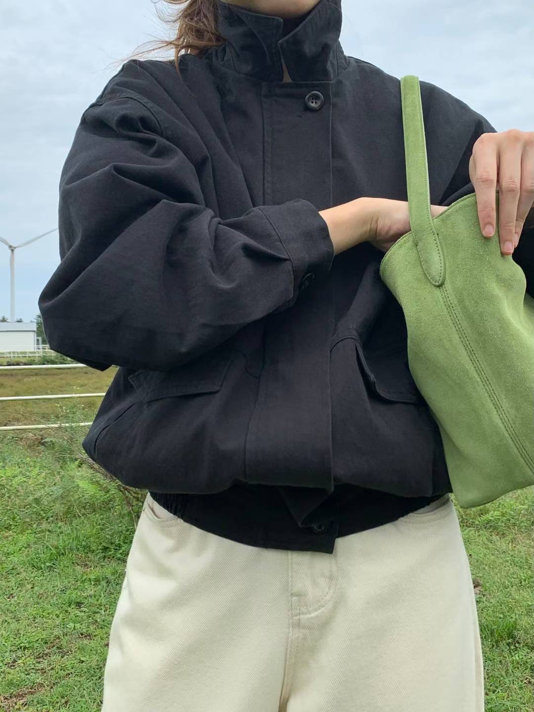 POMELO東大門直郵㊣女裝新款職業26春夏熱賣人氣真品夾克絎縫POMELO夾克