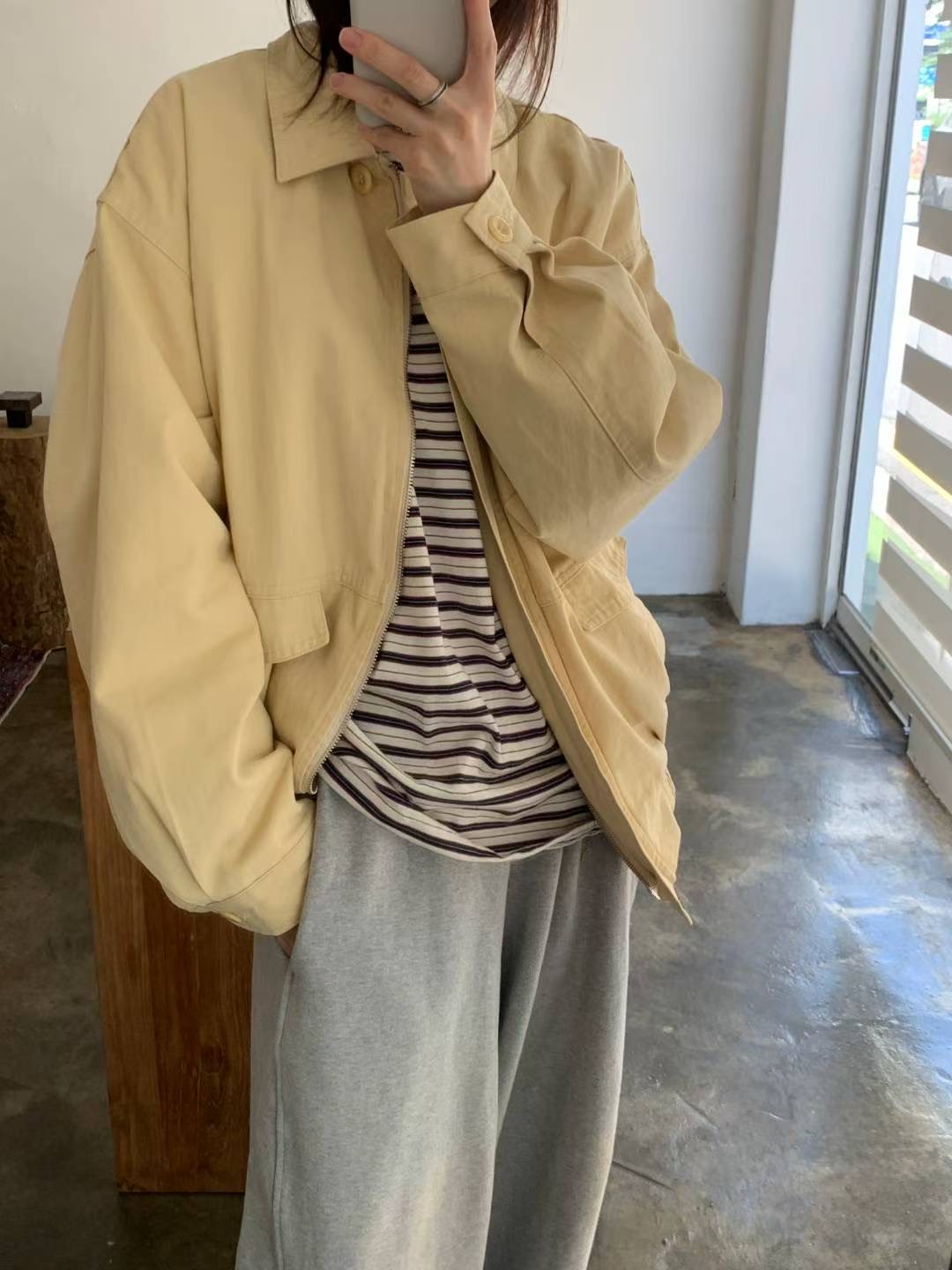 POMELO東大門直郵㊣女裝新款職業26春夏熱賣人氣真品夾克絎縫POMELO夾克圖色1