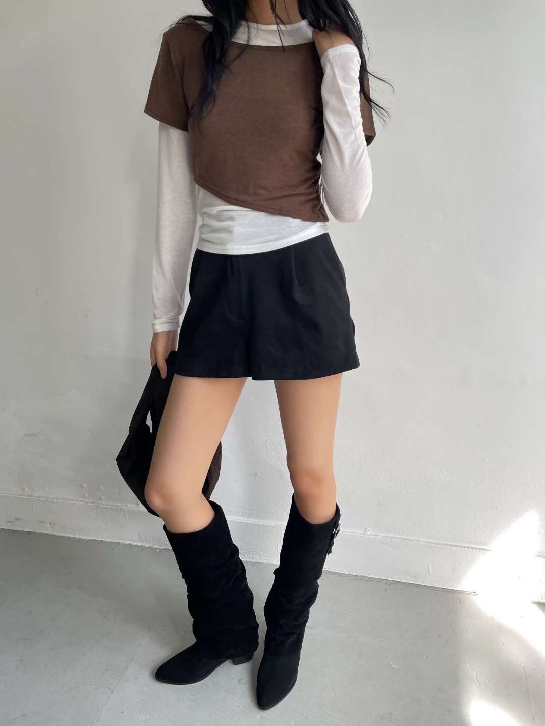 AWESOME-ot東大門直郵㊣女裝新款熱賣人氣時尚長袖T恤假兩件AWESOME-ot長袖T恤