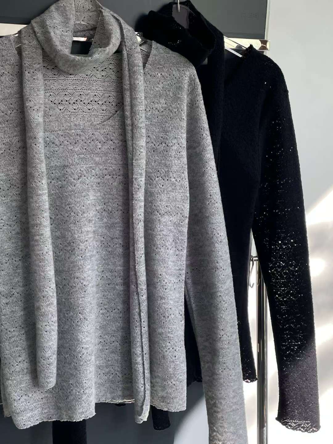 AWESOME-ot㊣東大門代購女士新款26春夏休閑職業針織衫含脖帶AWESOME-ot針織衫