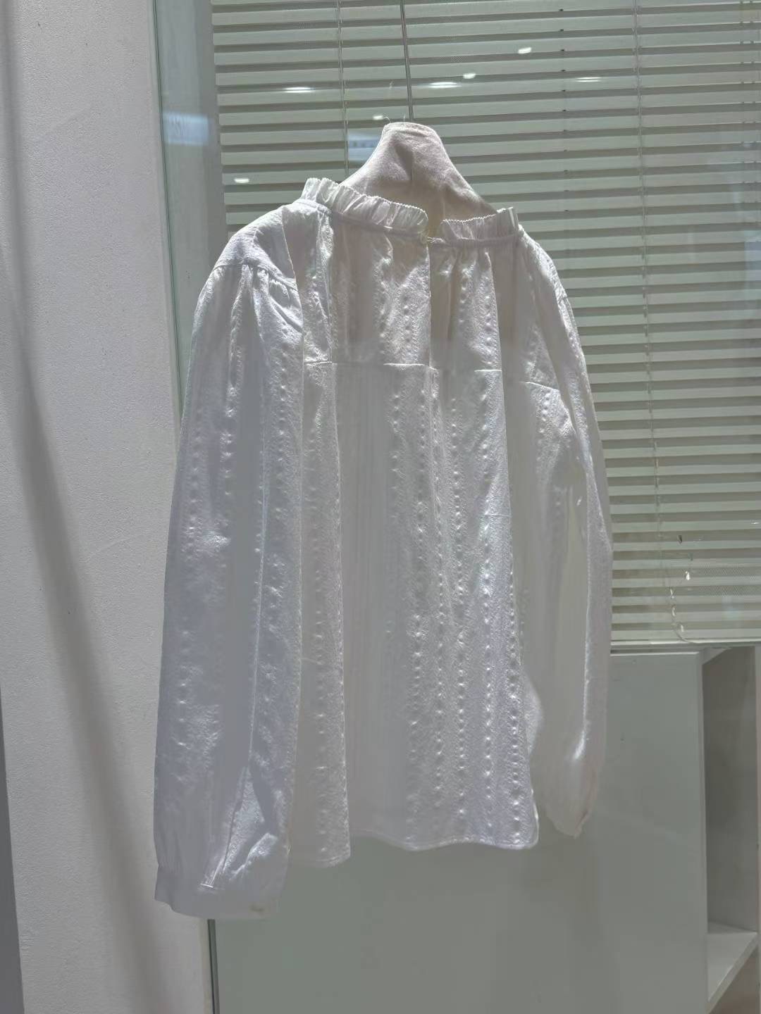 POMELO㊣東大門實拍女士新品熱賣人氣26春夏襯衫蕾絲衫荷葉邊POMELO襯衫/蕾絲衫