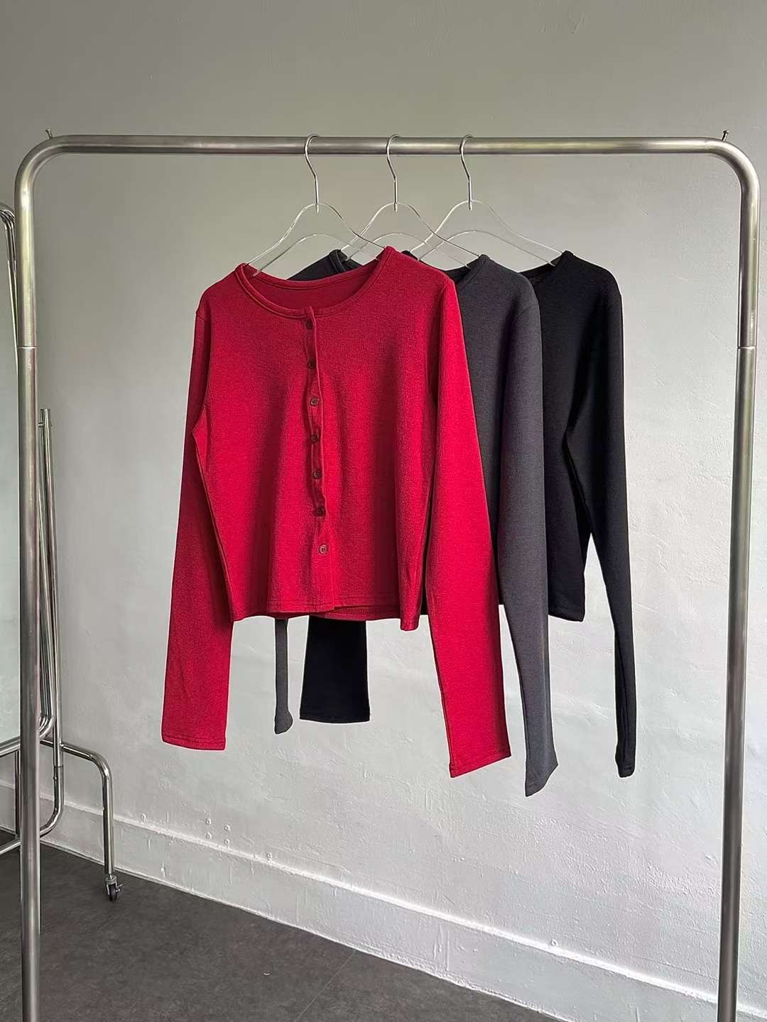 AWESOME-ot東大門直郵㊣女裝新品真品26春夏長袖T恤兩件套AWESOME-ot長袖T恤圖色3左三色