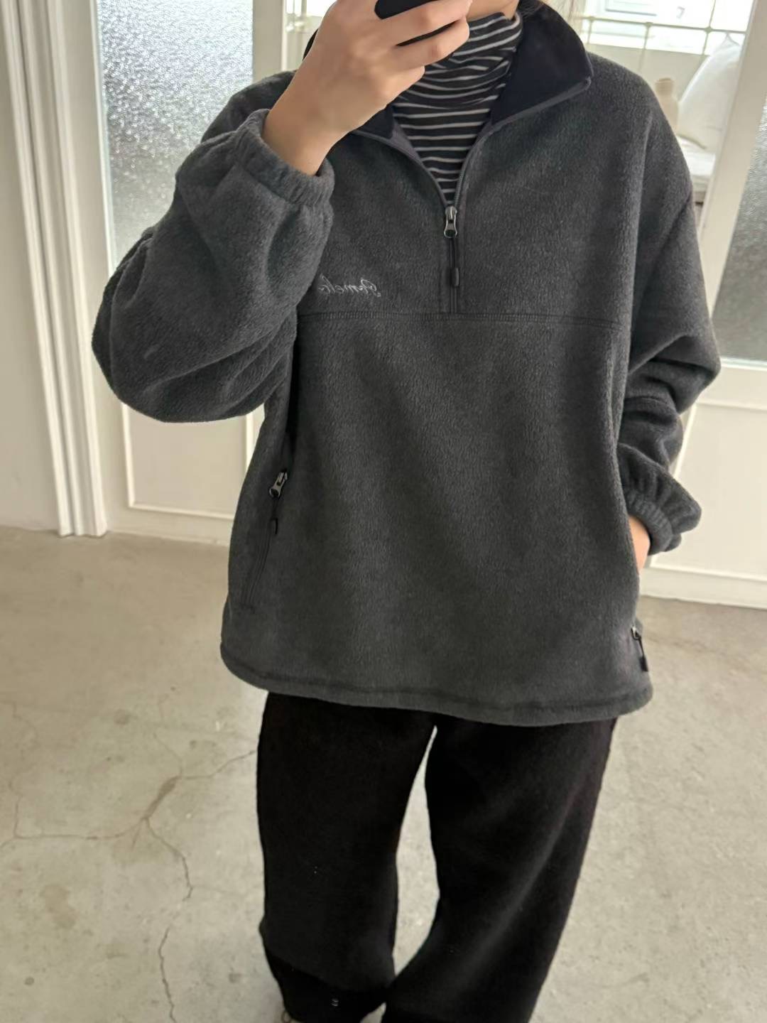 POMELO東大門直郵㊣女士新款26春夏熱賣時尚推薦衛衣抓絨拉鏈POMELO衛衣圖色2