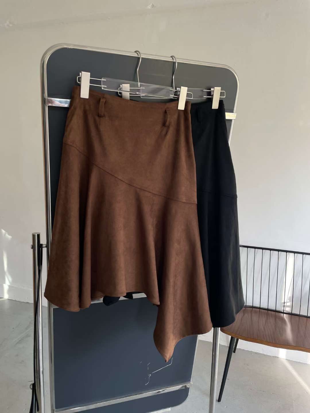 AWESOME-ot㊣東大門實拍女士新款時尚半身裙中短裙不含腰帶AWESOME-ot半身裙/中短裙圖色2左二色