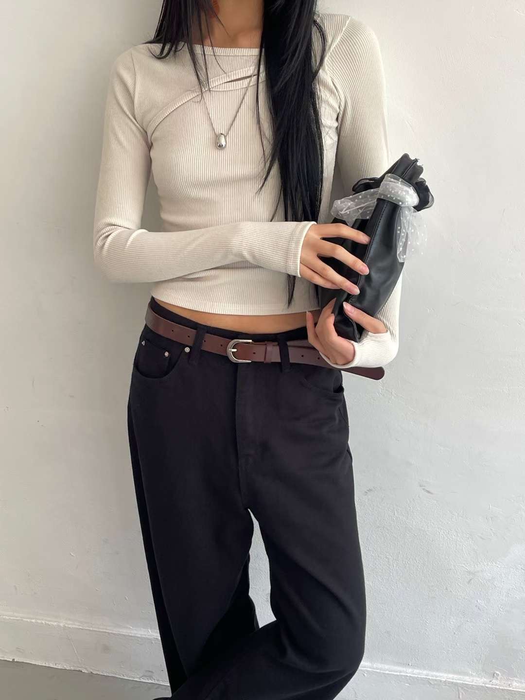 AWESOME-ot㊣東大門實拍女士新品推薦熱賣26春夏真品長袖T恤AWESOME-ot長袖T恤圖色1