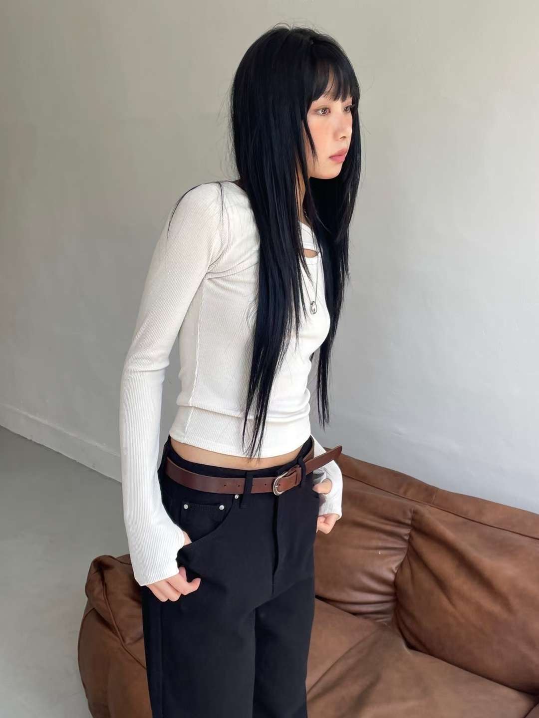 AWESOME-ot㊣東大門實拍女士新品推薦熱賣26春夏真品長袖T恤AWESOME-ot長袖T恤圖色2