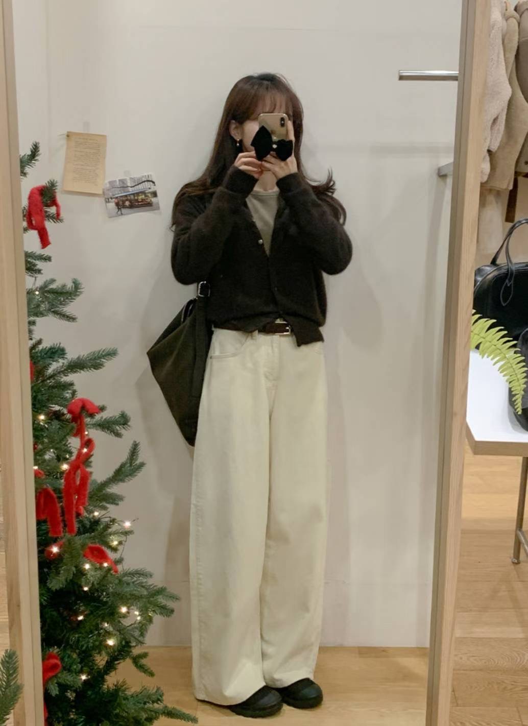 POMELO東大門直郵㊣女裝新款熱賣人氣推薦職業牛仔褲不含腰帶POMELO牛仔褲圖色2