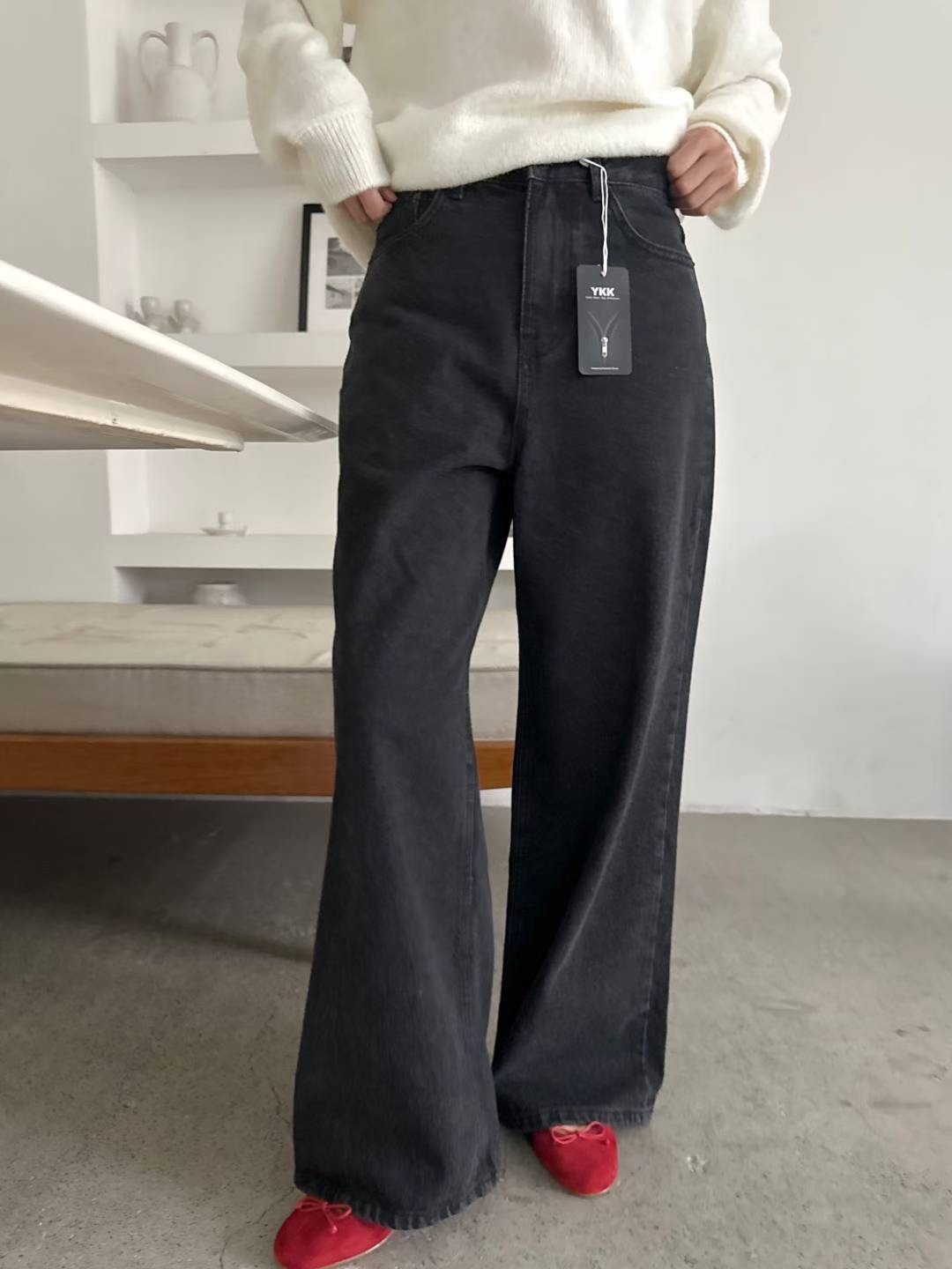 POMELO東大門直郵㊣女士新款推薦時尚職業休閑人氣26春夏牛仔褲POMELO牛仔褲圖色1