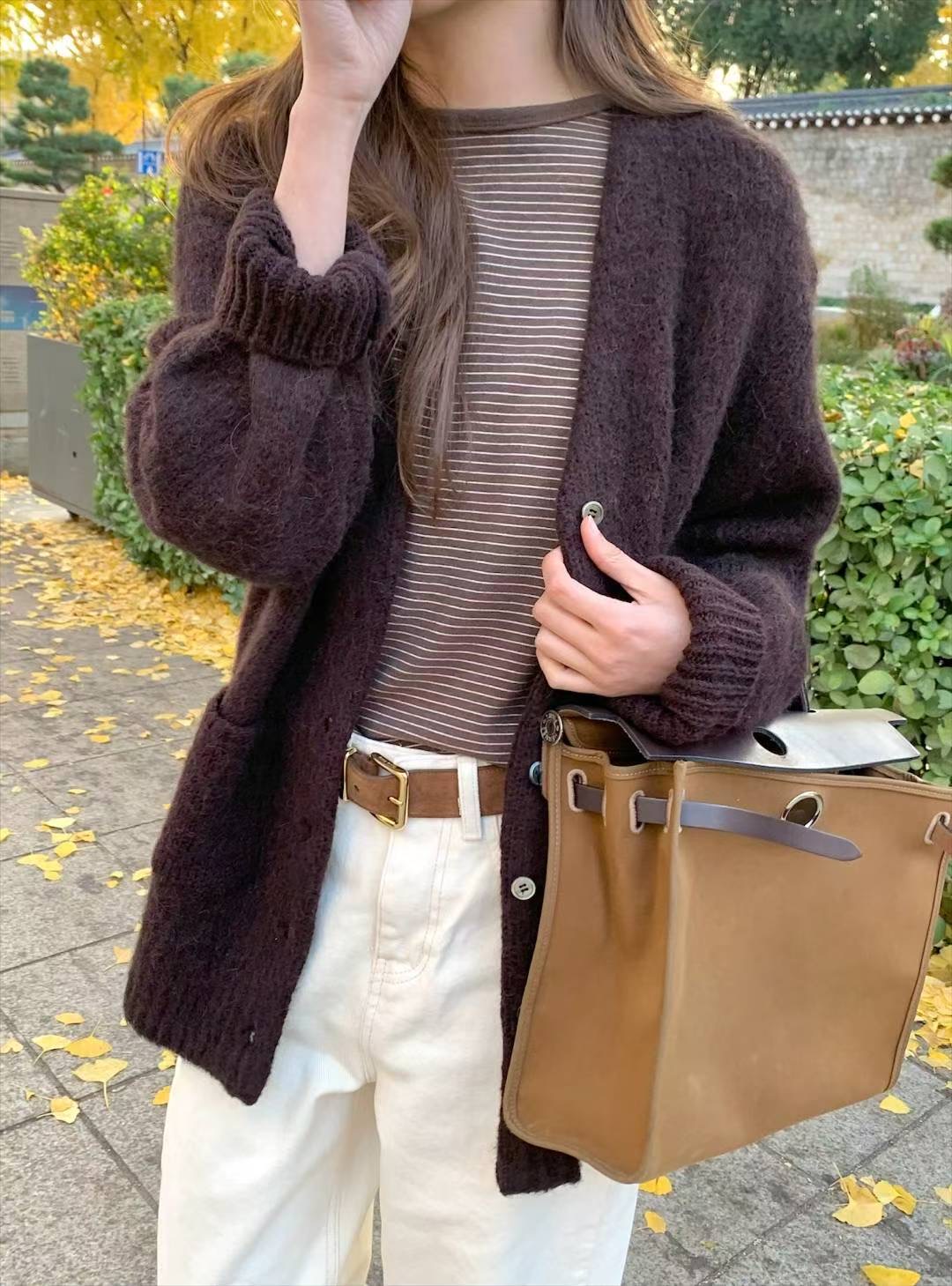 POMELO韓國代購㊣女裝新品休閑推薦人氣職業時尚針織衫開衫POMELO針織衫