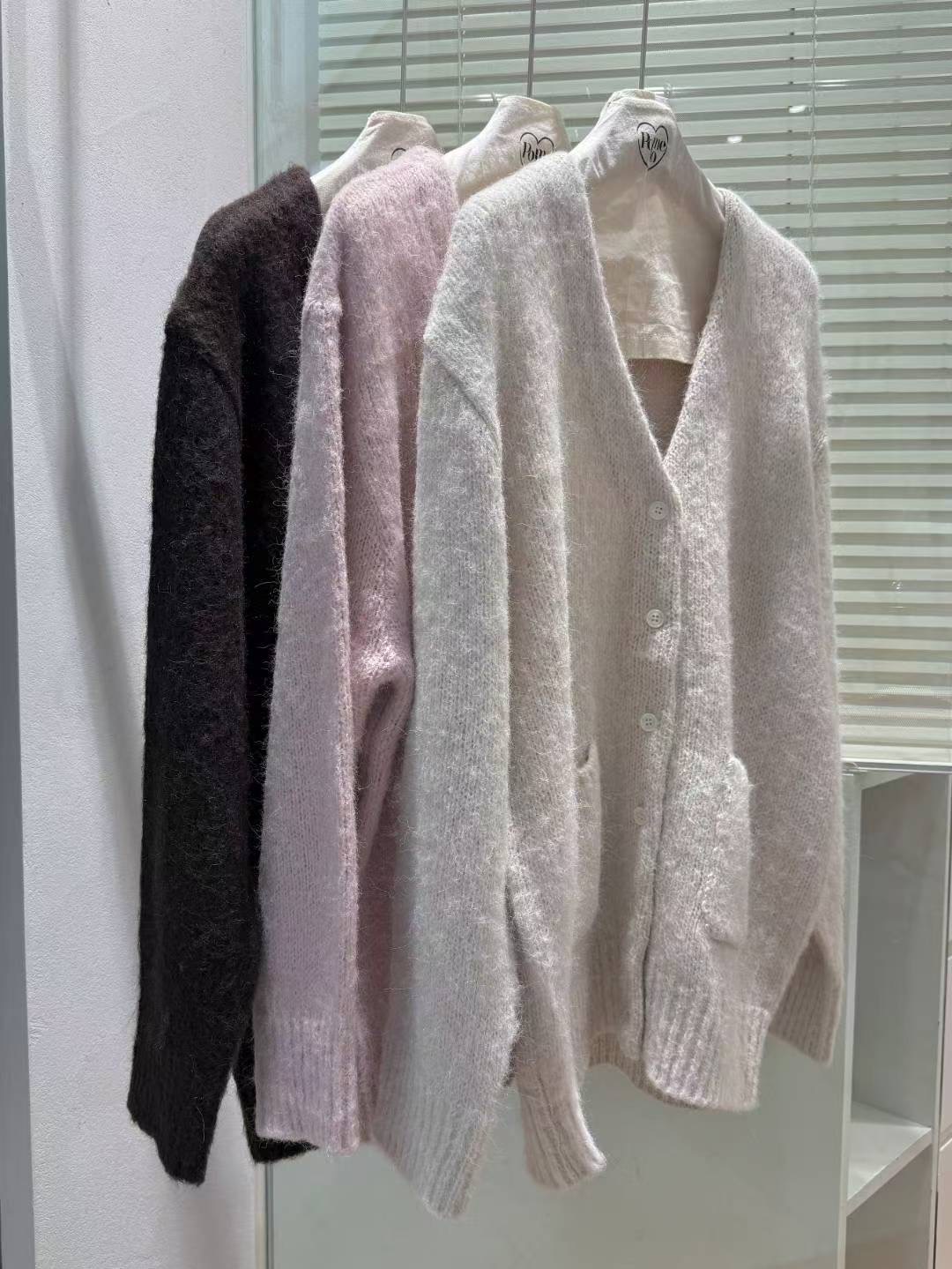 POMELO韓國代購㊣女裝新品休閑推薦人氣職業時尚針織衫開衫POMELO針織衫圖色2左二色