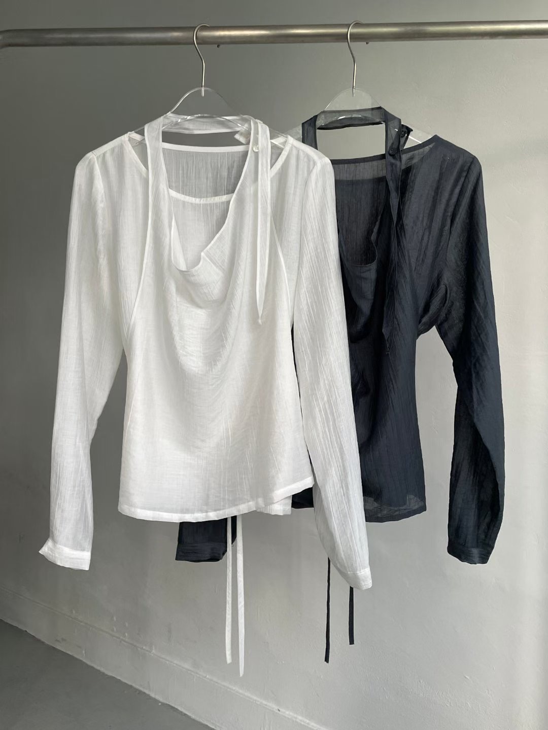 AWESOME-ot韓國直郵㊣女士新款職業時尚休閑襯衫蕾絲衫兩件套AWESOME-ot襯衫/蕾絲衫