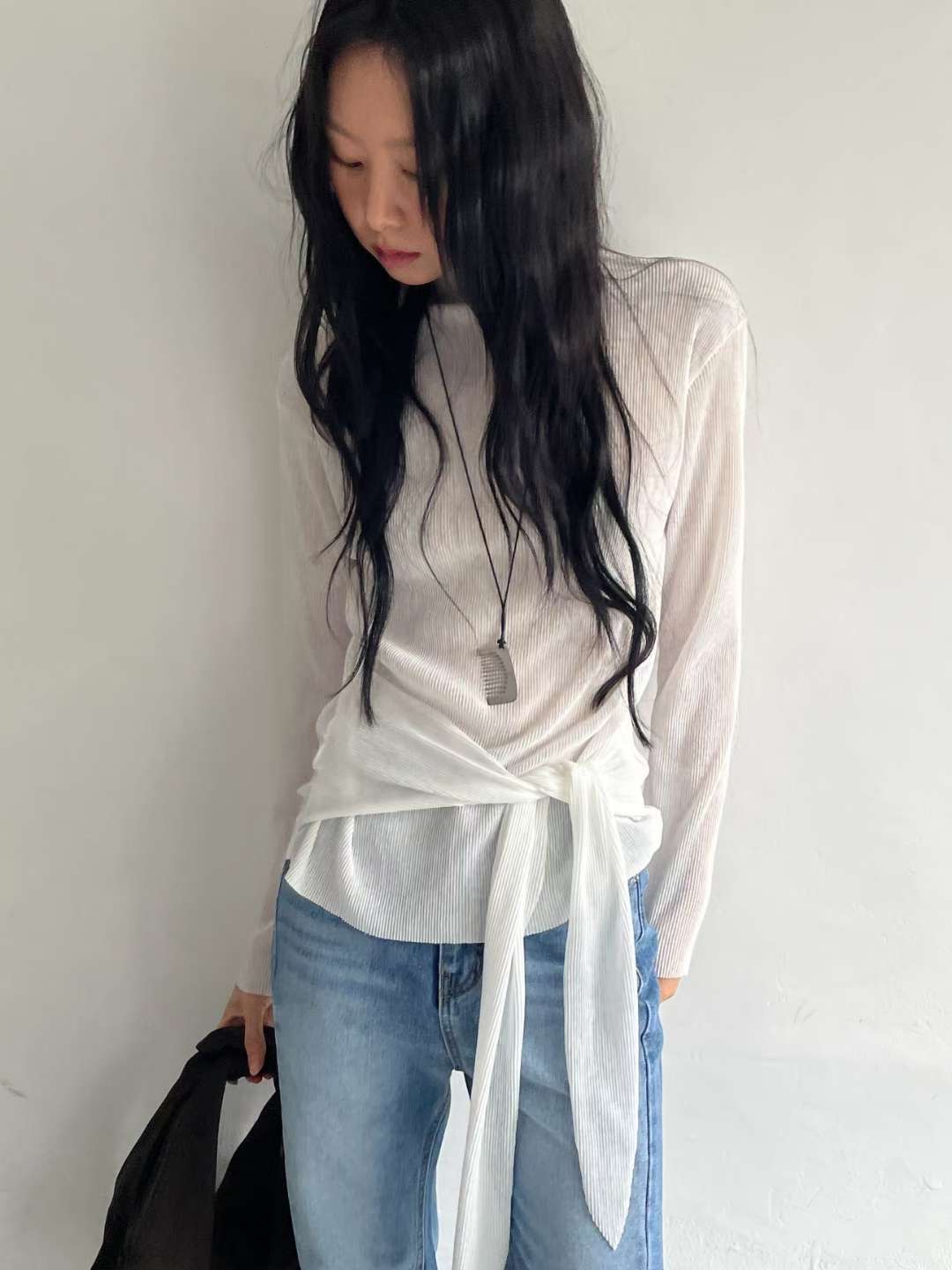 AWESOME-ot韓國代購㊣女士新款職業推薦26春夏真品長袖T恤AWESOME-ot長袖T恤圖色2