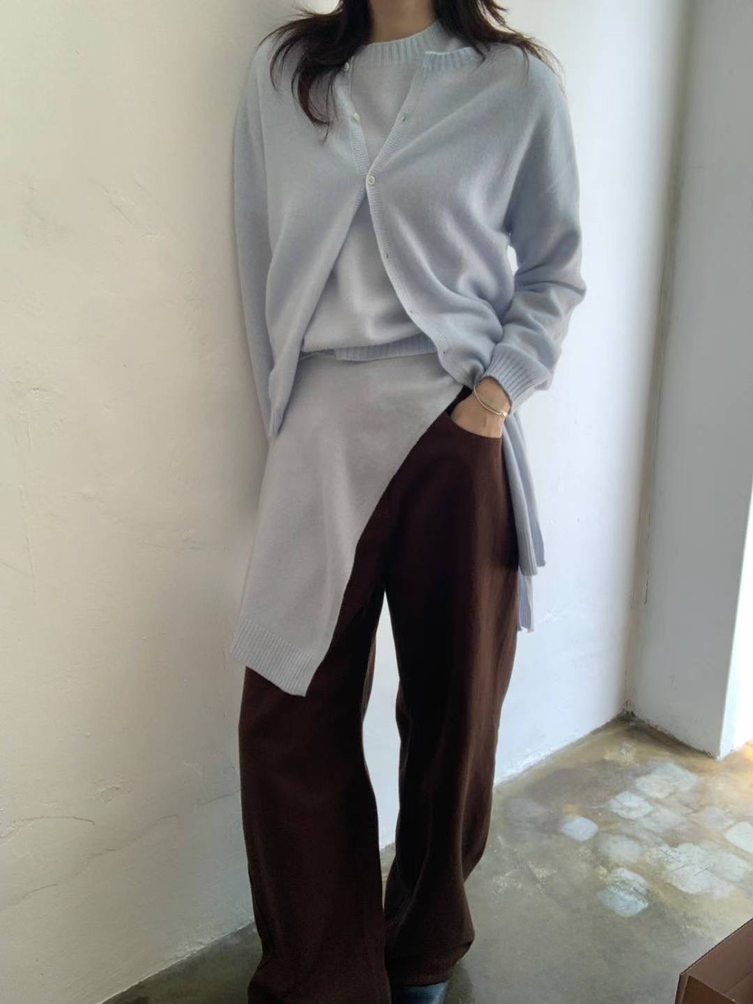 POMELO韓國代購㊣女士新款推薦人氣熱賣職業休閑牛仔褲磨毛棉POMELO牛仔褲