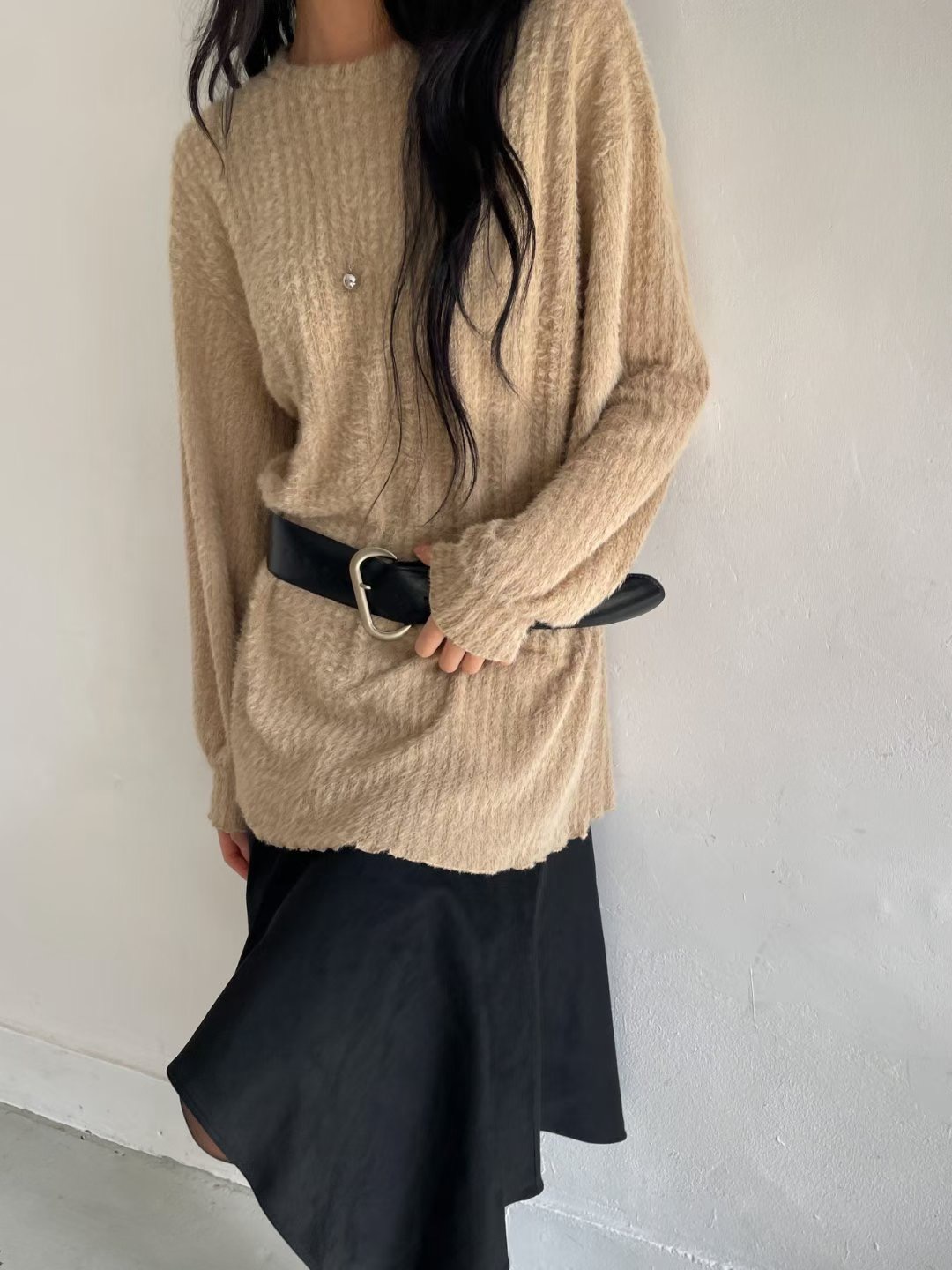 AWESOME-ot東大門直郵㊣女裝新款休閑時尚人氣針織衫不含腰帶AWESOME-ot針織衫圖色2