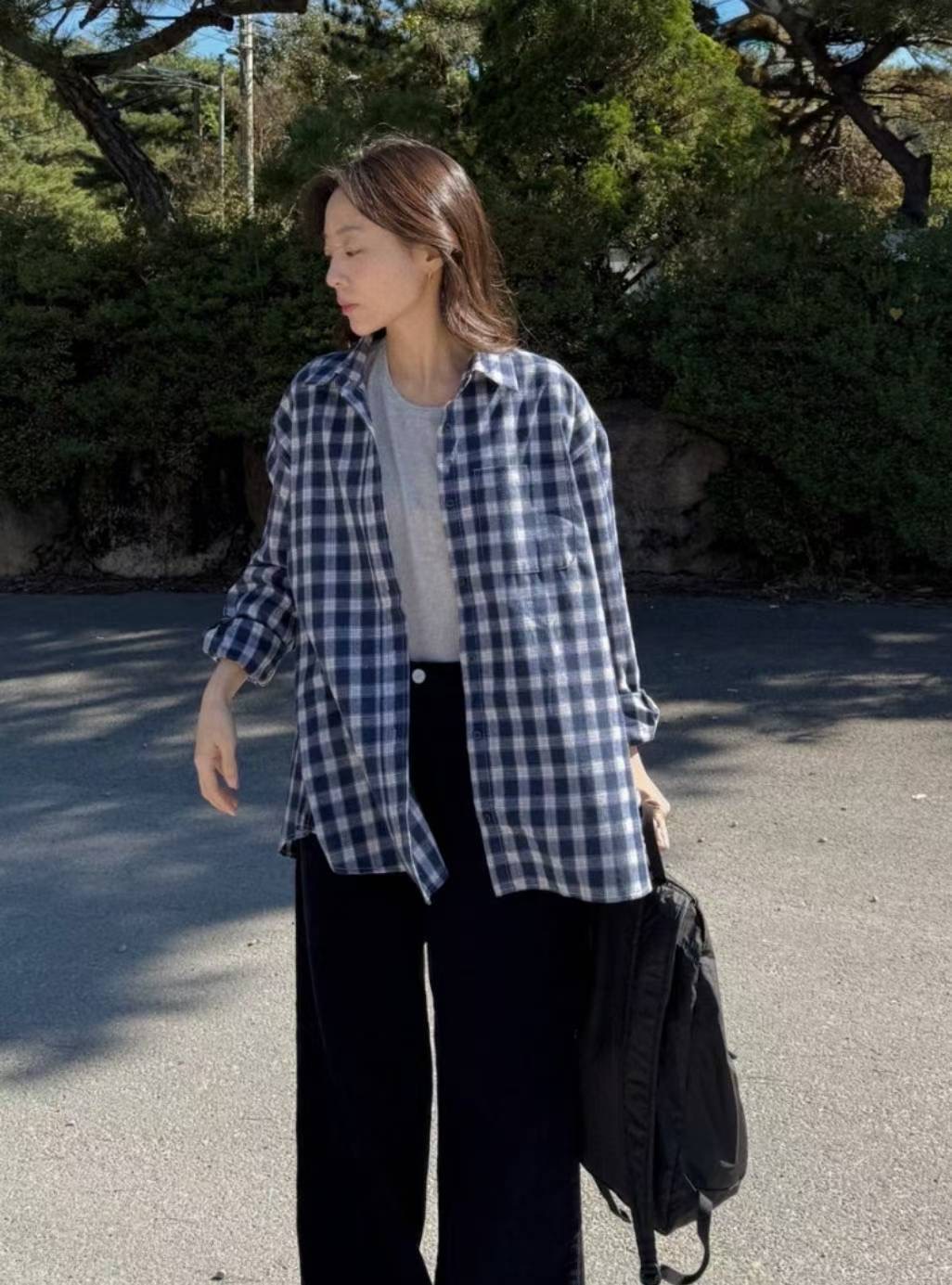 POMELO韓國直郵㊣女裝新款職業推薦真品人氣襯衫蕾絲衫格子POMELO襯衫/蕾絲衫