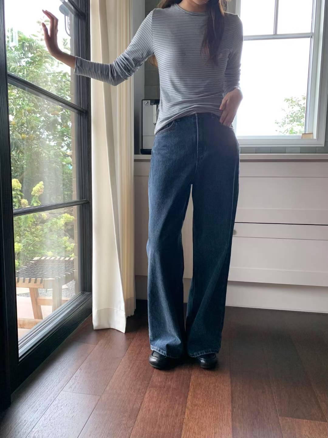 POMELO韓國代購㊣女士新品人氣休閑推薦26春夏牛仔褲毛絨羊毛POMELO牛仔褲圖色1