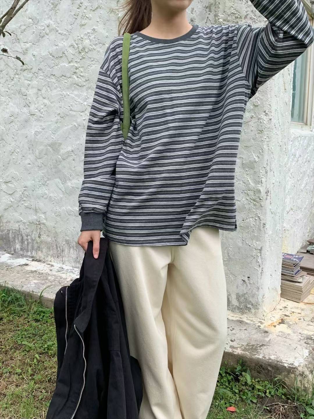 POMELO㊣東大門代購女士新品職業推薦熱賣真品26春夏長袖T恤POMELO長袖T恤圖色1