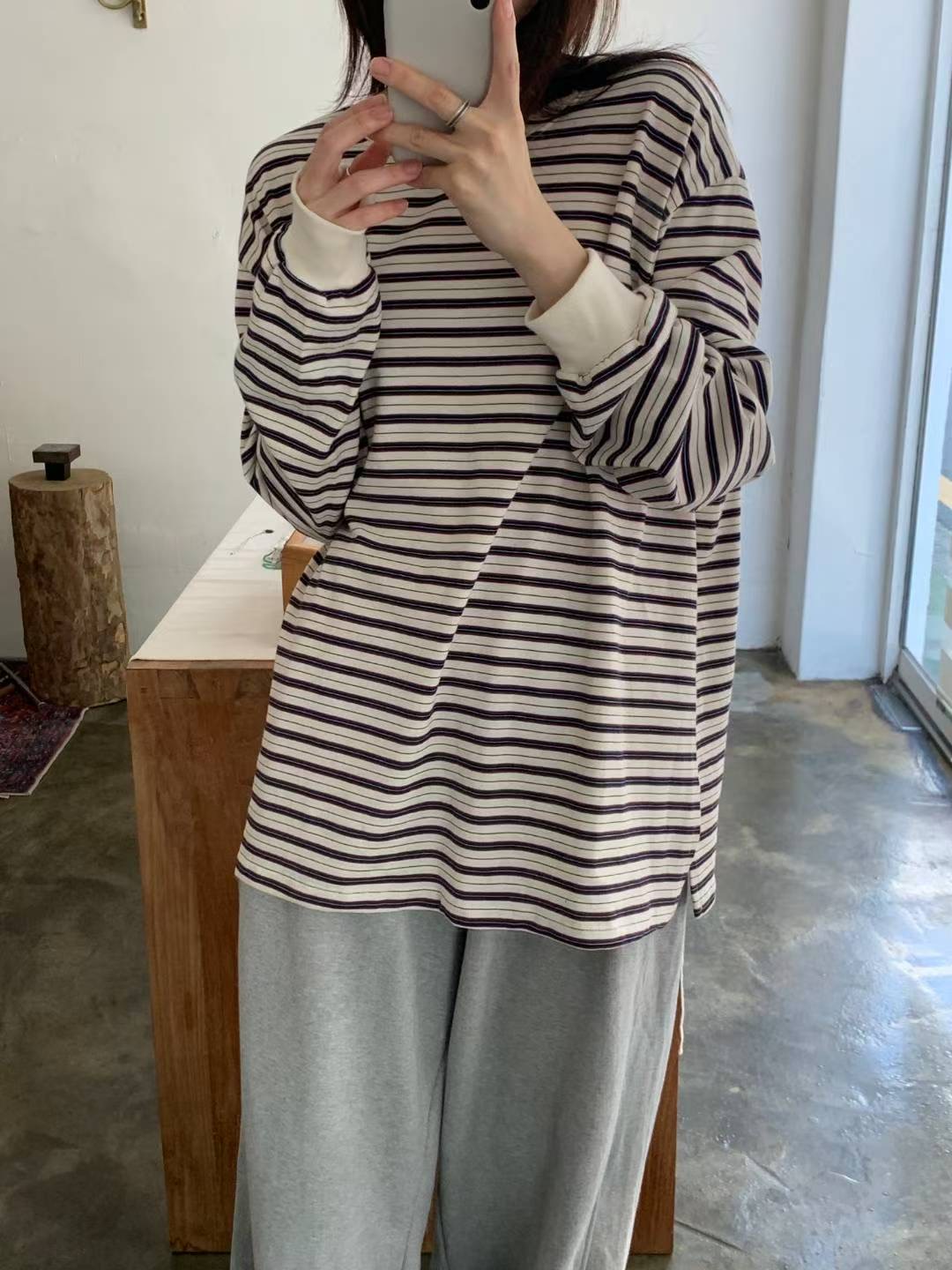 POMELO㊣東大門代購女士新品職業推薦熱賣真品26春夏長袖T恤POMELO長袖T恤圖色2