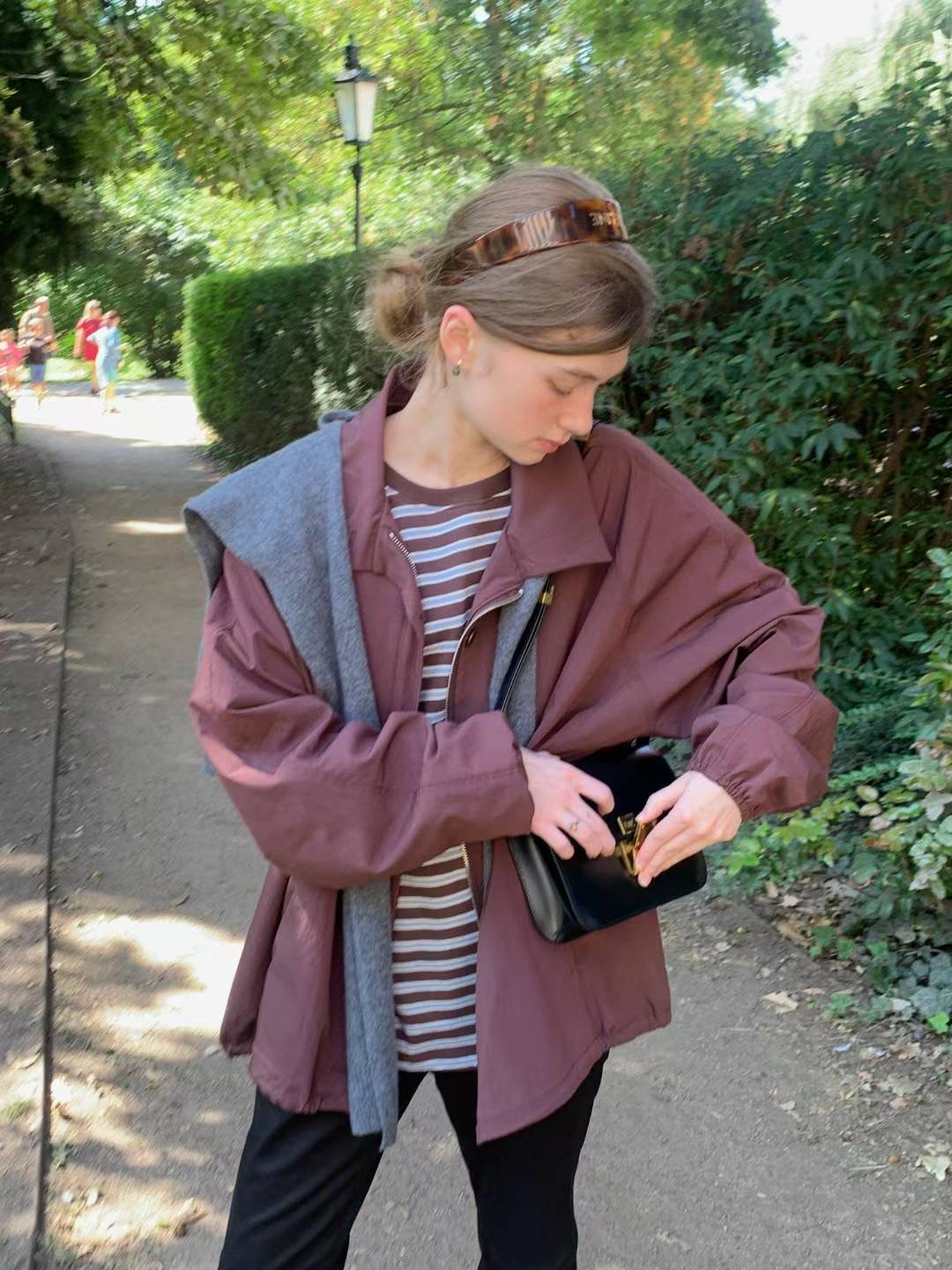 POMELO韓國直郵㊣女士新款推薦時尚熱賣人氣休閑夾克不含披肩POMELO夾克圖色1