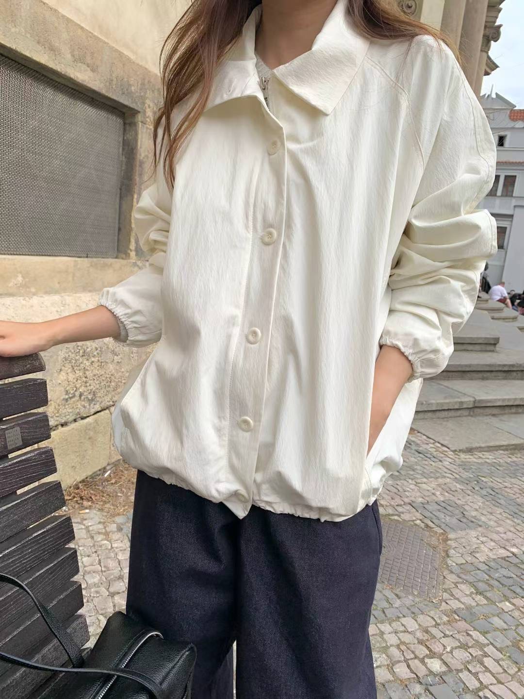 POMELO韓國直郵㊣女士新款推薦時尚熱賣人氣休閑夾克不含披肩POMELO夾克圖色2