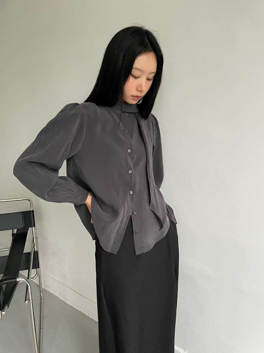 AWESOME-ot㊣東大門實拍女裝新品26春夏襯衫蕾絲衫不含脖帶AWESOME-ot襯衫/蕾絲衫圖色2