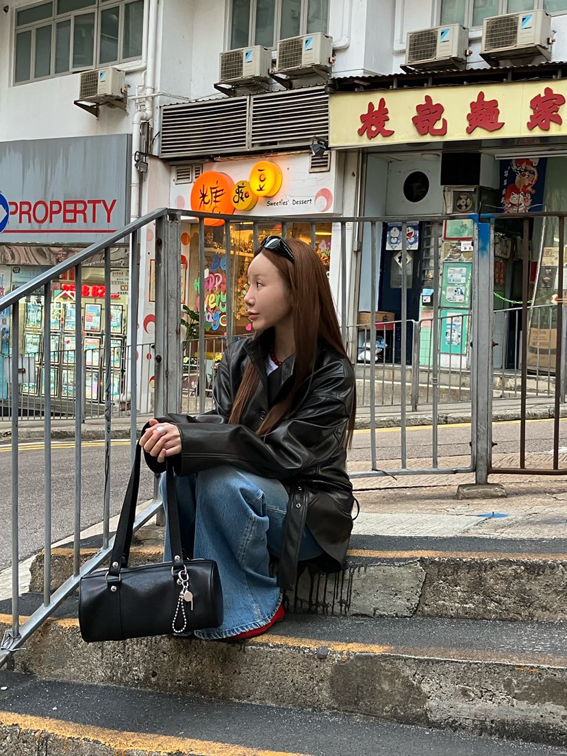 MADE-P韓國代購㊣女士新款休閑26春夏時尚真品人氣皮衣含腰帶MADE-P皮衣