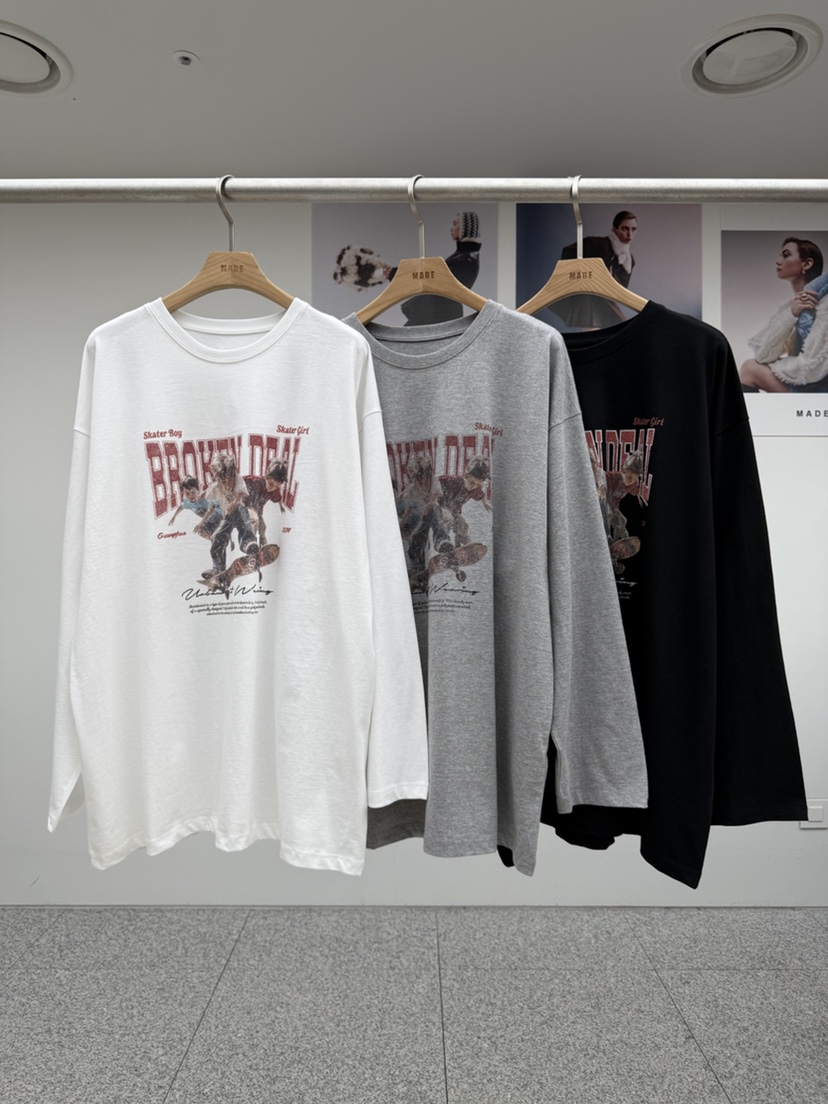 MADE-P㊣東大門實拍女士新品時尚推薦人氣休閑職業長袖T恤MADE-P長袖T恤