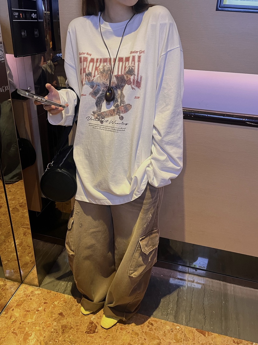 MADE-P㊣東大門實拍女士新品時尚推薦人氣休閑職業長袖T恤MADE-P長袖T恤