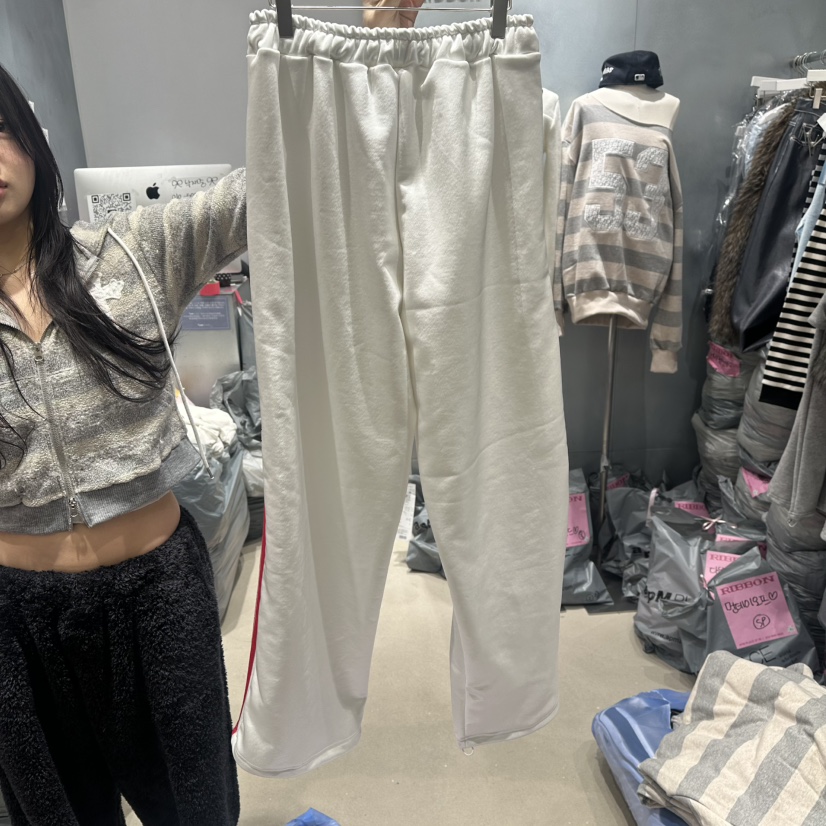 RIBBON東大門直郵㊣女士新款職業26春夏休閑休閑褲春款緞面RIBBON休閑褲