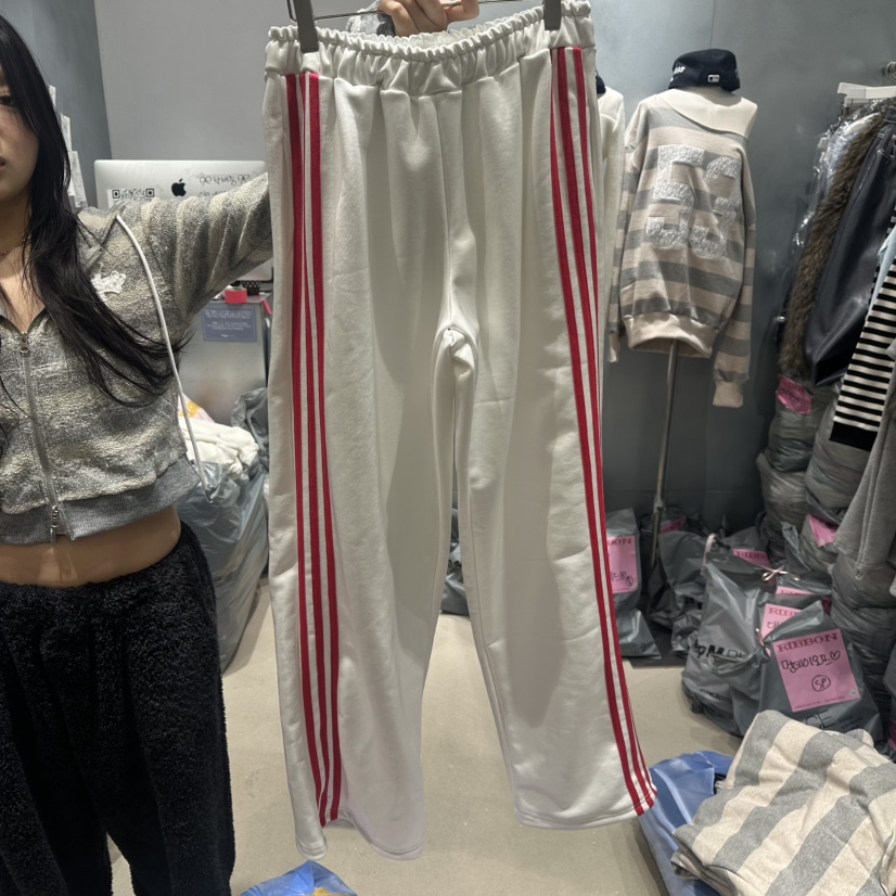 RIBBON東大門直郵㊣女士新款職業26春夏休閑休閑褲春款緞面RIBBON休閑褲圖色1