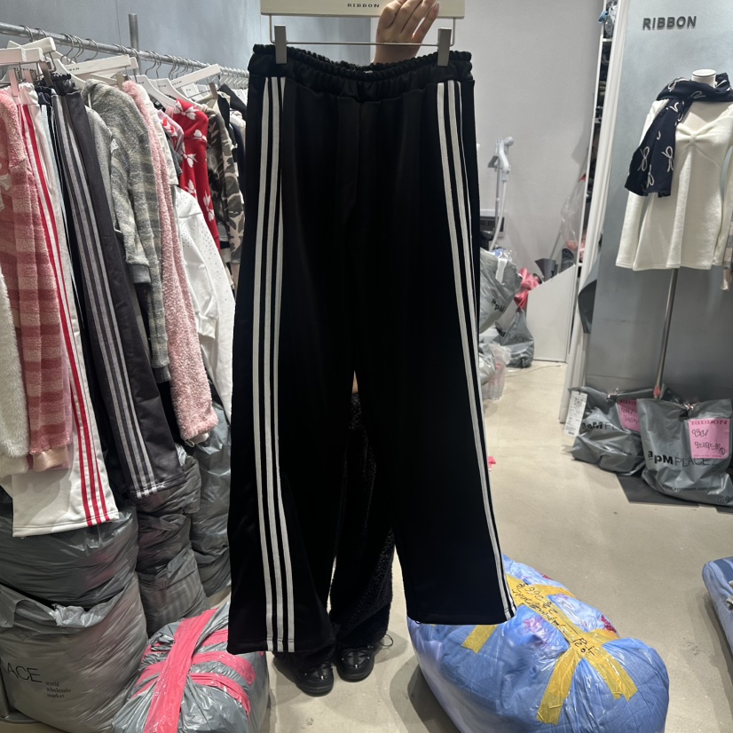 RIBBON東大門直郵㊣女士新款職業26春夏休閑休閑褲春款緞面RIBBON休閑褲圖色4黑色