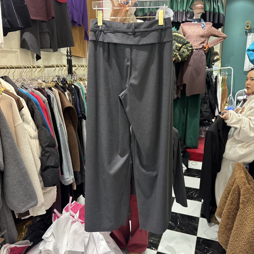 3COLOR韓國直郵㊣女士新品推薦休閑褲含腰帶春款Three color休閑褲