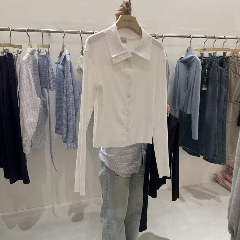 BAGUETTE-P韓國代購㊣女士新品休閑職業襯衫蕾絲衫春款開衫BAGUETTE-P襯衫/蕾絲衫圖色1