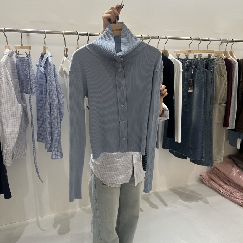 BAGUETTE-P韓國代購㊣女士新品休閑職業襯衫蕾絲衫春款開衫BAGUETTE-P襯衫/蕾絲衫圖色2