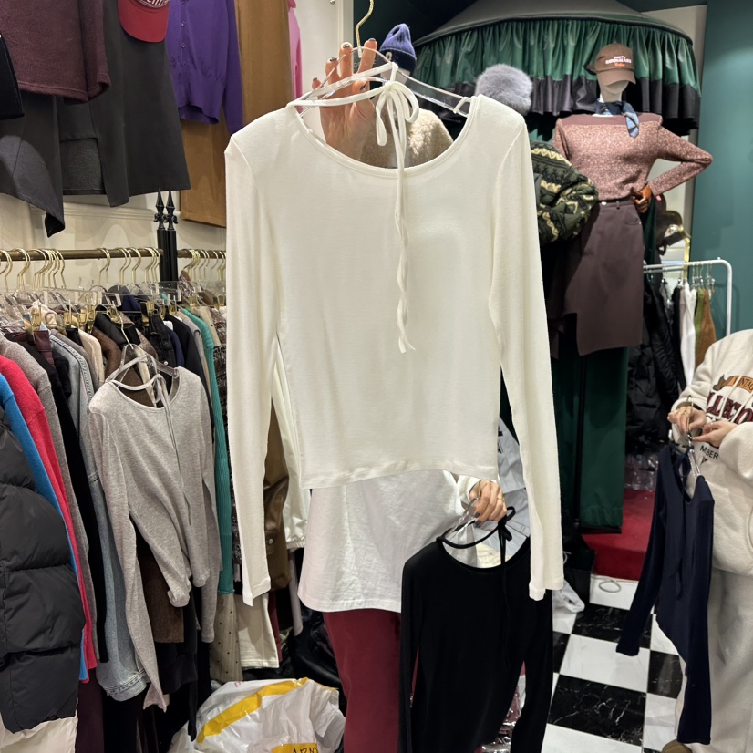 3COLOR韓國代購㊣女裝新款真品長袖T恤春款Three color長袖T恤圖色1