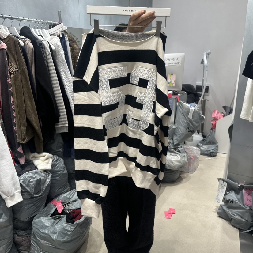 RIBBON㊣東大門代購女士新品時尚熱賣推薦真品人氣衛衣春款RIBBON衛衣圖色2