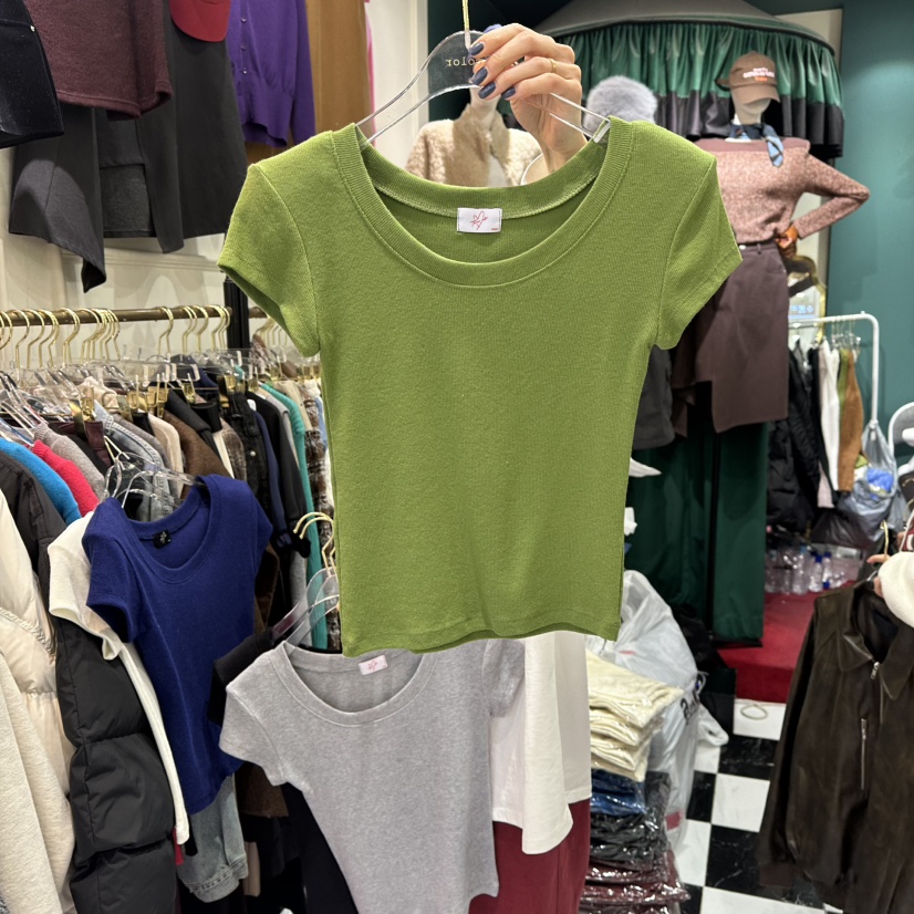 3COLOR㊣東大門實拍女裝新款時尚T恤春款Three colorT恤圖色3