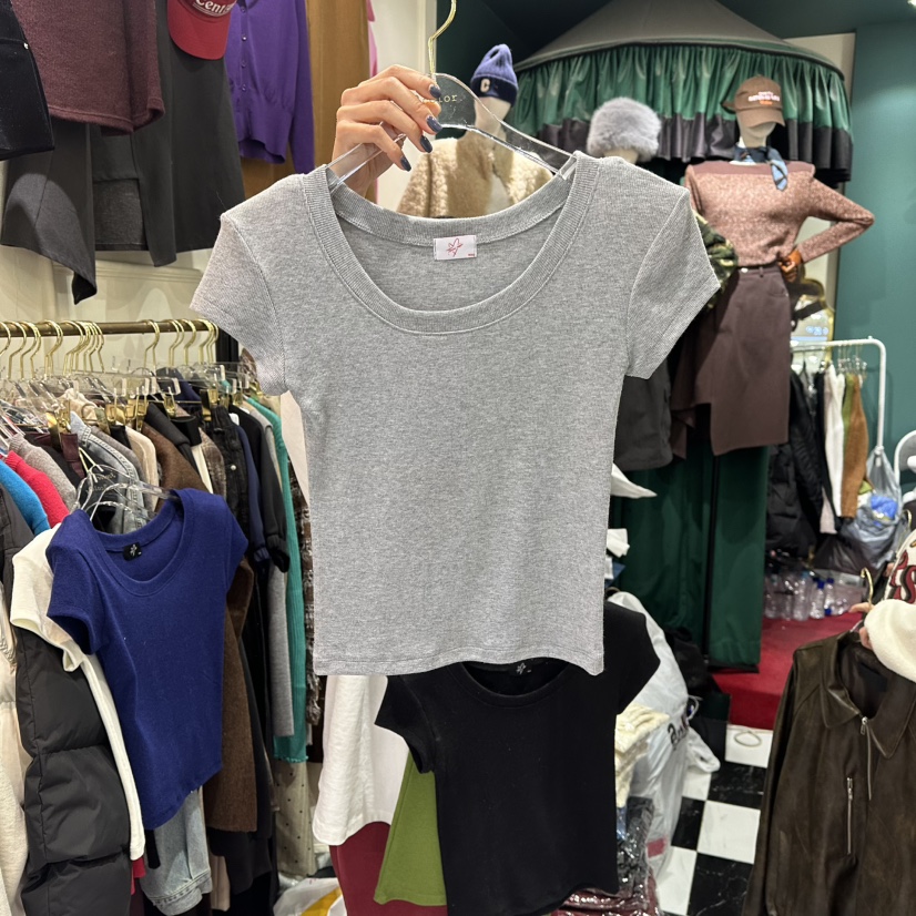 3COLOR㊣東大門實拍女裝新款時尚T恤春款Three colorT恤圖色4