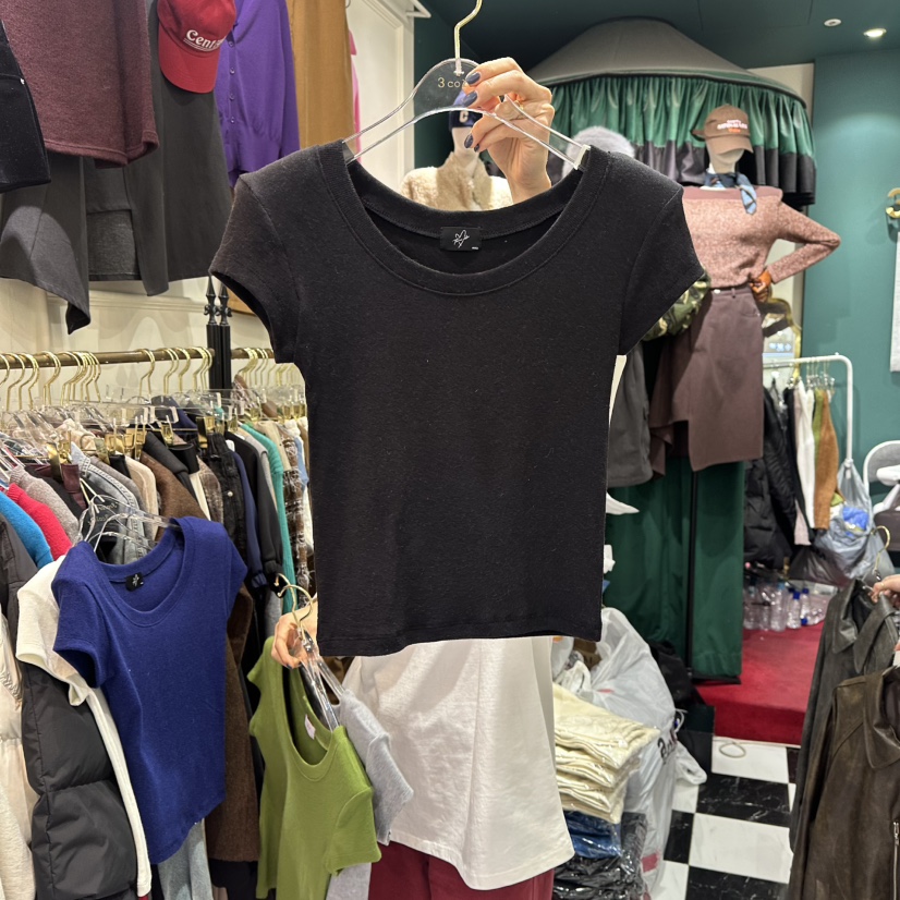 3COLOR㊣東大門實拍女裝新款時尚T恤春款Three colorT恤圖色5